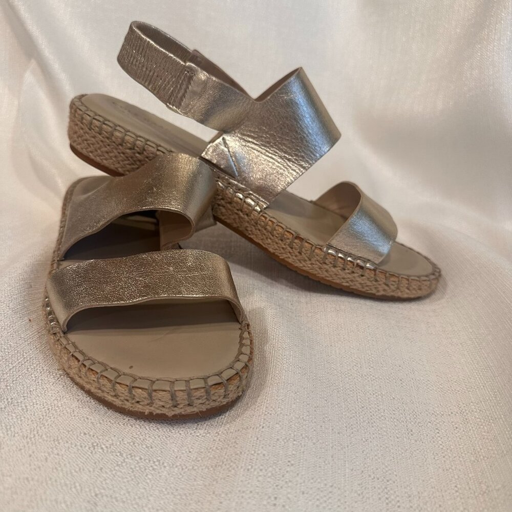 Cole Haan Metallic Gold Espadrille Sandals